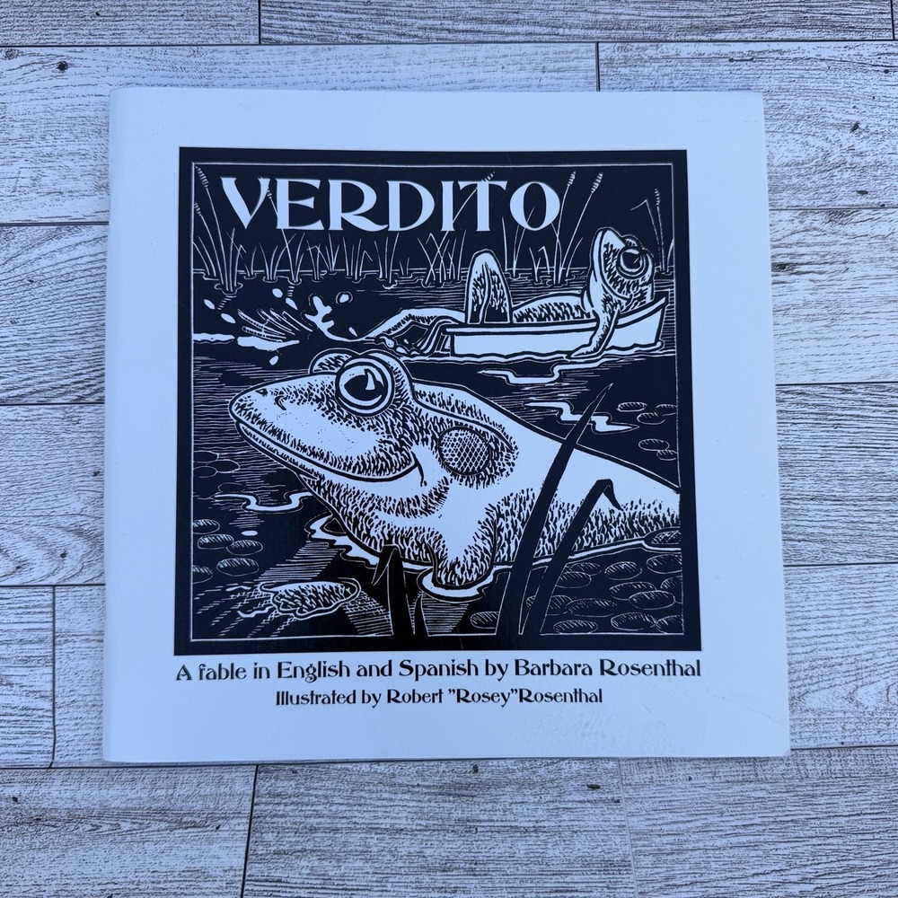Verdito Robert Rosey Rosenthal Book Wood Block Art Frog Spanish English